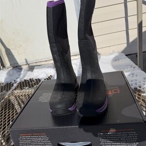 Women's Black and Purple Boots